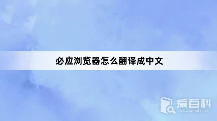 必应浏览器怎么翻译成中文 必应浏览器翻译成中文方法介绍